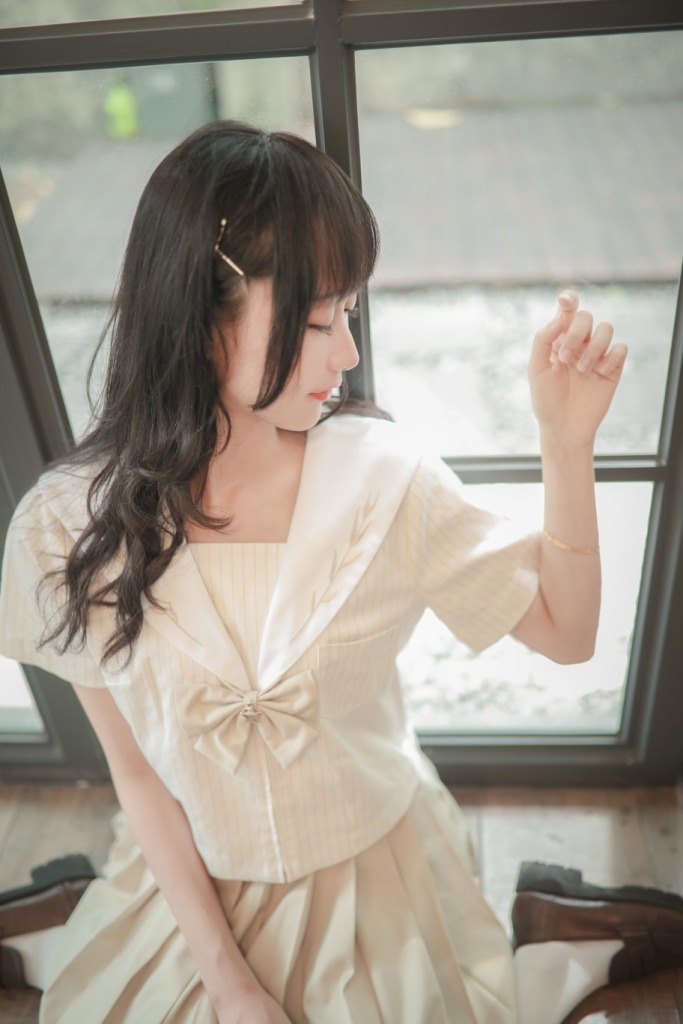 图片[1]-木棉棉 – NO.039 木绵绵OwO 水手服白[19P]-XikXak